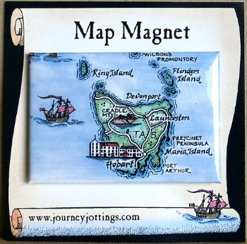 MAUS #24 Map Magnet of Tasmania Australia Map Magnet of Tasmania
