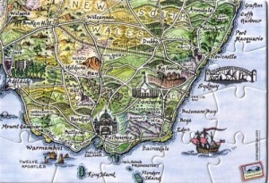 SE Australia Map Postcard