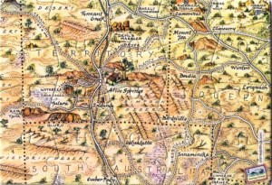 The Centre of Australia Map as a Puzzle Postcard