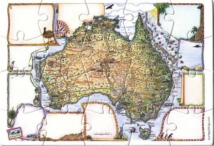 Waltzing Matilda Australia Jigsaw Puzzle Postcard