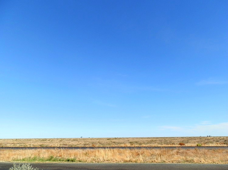 One can observe the curve of the earth crossing the Hay Plain Hay Plain